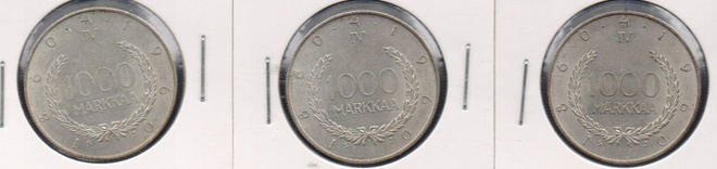 1960 1000 markkaa 3kpl kaikki kl8