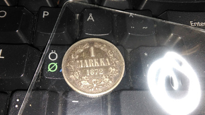 1 Markka 1872 Hopeaa VF