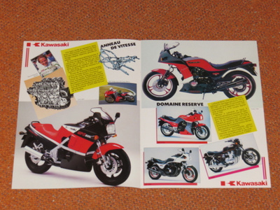 1986 Kawasaki mallisto esite -  KUIN UUSI - moottoripyörä