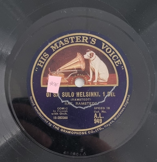 Savikiekko 1928 Rafael Ramstedt His Master's Voice A.L. 949