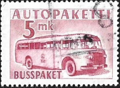1952 AP 6 punainen 5 mk laatikkoleima LaPe AP 6 a