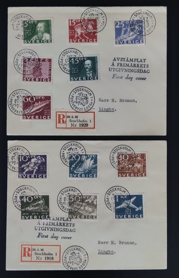 1936 FDC Ruotsin posti 300 v