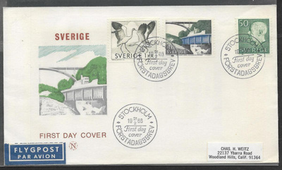 Ruotsi - 1968 FDC (Fac. 432,620-621)