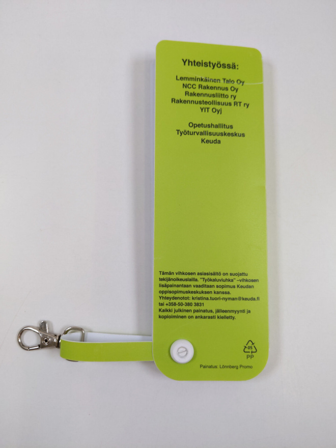 Työkaluviuhka : rakennusala = Kort memo = Memory help = T...