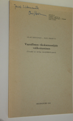 Olavi Heinonen : Vaarallisten rikoksenuusijain valikoitum...