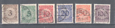 Saksa 1923 Mi 338-343