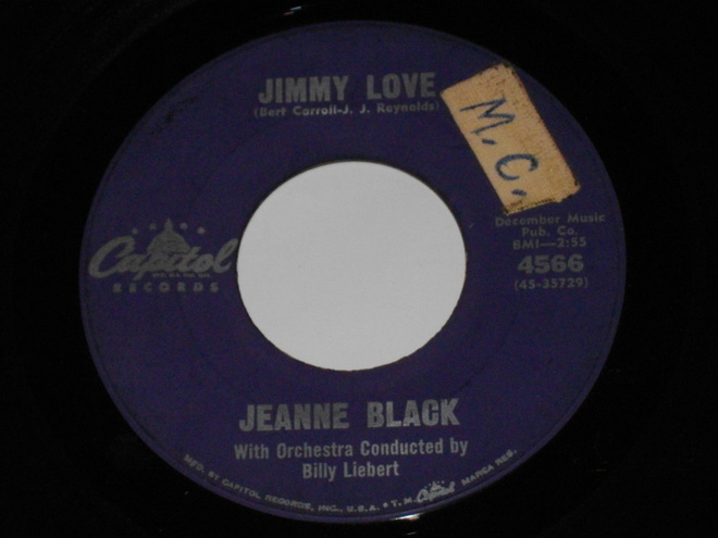 7" JEANNE BLACK  Jimmy Love - single -61 pop,rock n roll EX-