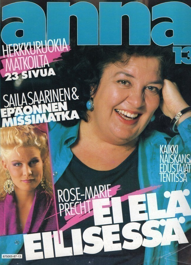 Anna n:o 13 1987 Rose-Marie. Saila. Sinikka. Tarja. Vaalit.