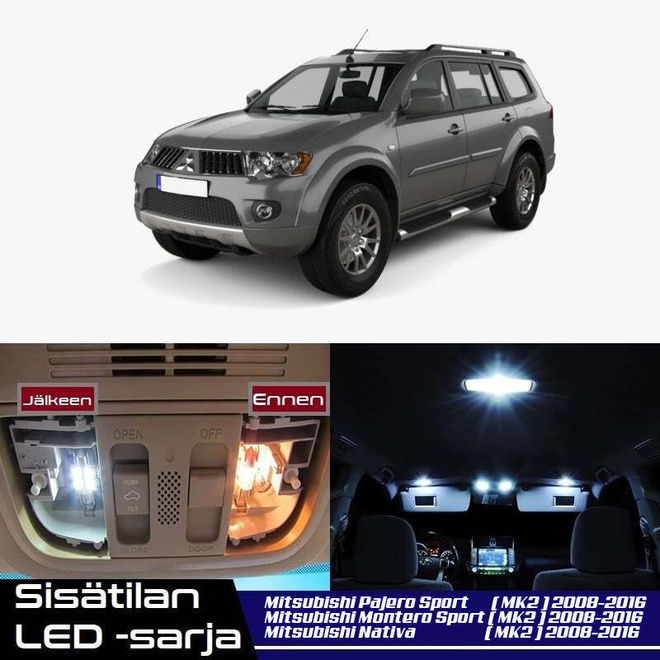 Mitsubishi Pajero Sport (MK2) Sisätilan LED-sarja 13-osain