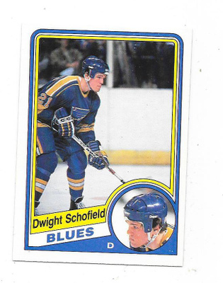 1984-85 OPC #191 Dwight Schofield , St Louis Blues RC