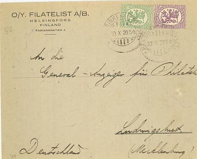 1917 40p ym kirje Saksaan