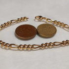 21k kullattu Kanadalainen Solid Figaro Link Chain rannekoru - pikkukuva 2