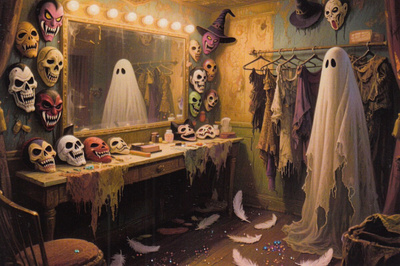 Halloween kummitus ja naamiot