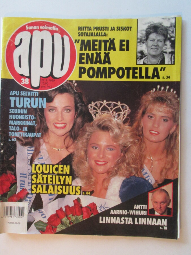 APU LEHTI 38 / 1989 VIIKKOLEHTI SISÄLLYSLUETTELOT KUVISSA