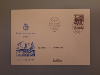 FDC Suomi 1958 Pori 400v EL, teemakuori