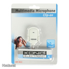 König Clip-on mikrofoni, 1.8m, 3.5mm, valkoinen *UUSI* - pikkukuva 3