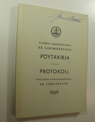 Suomen lakimiesliiton lakimiespäivien pöytäkirja 1969