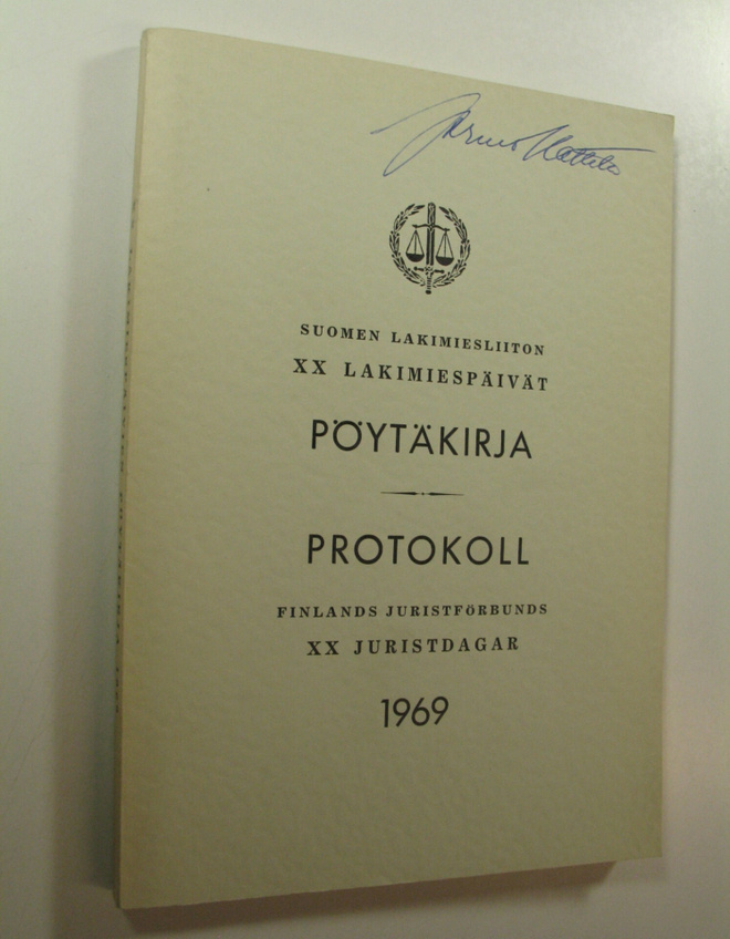 Suomen lakimiesliiton lakimiespäivien pöytäkirja 1969