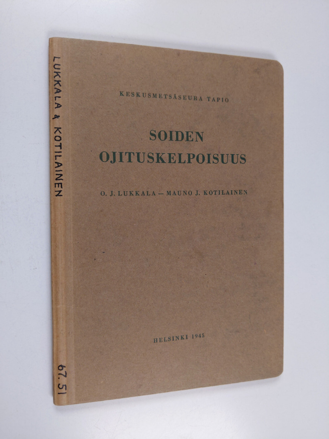 O. J. Lukkala : Soiden ojituskelpoisuus
