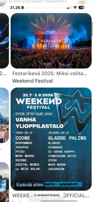 Weekend Festival DIAMOND Pääsylippu