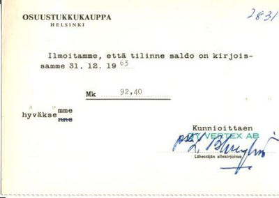 FIRMAKORTTI VERTEX HELSINKI