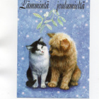°°KISSA & KOIRA... °°LÄMMINTÄ JOULUMIELTݰ -KORTTI /Kimalle - pikkukuva 1