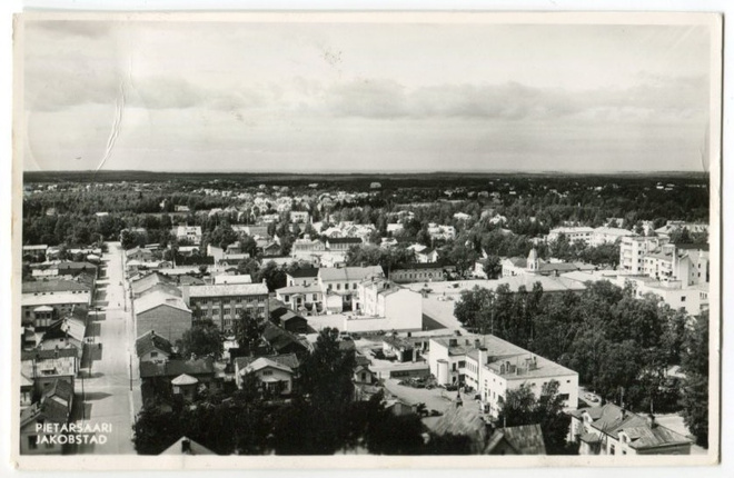 Pietarsaari Näkymä vesitornista, kulkenut 1956