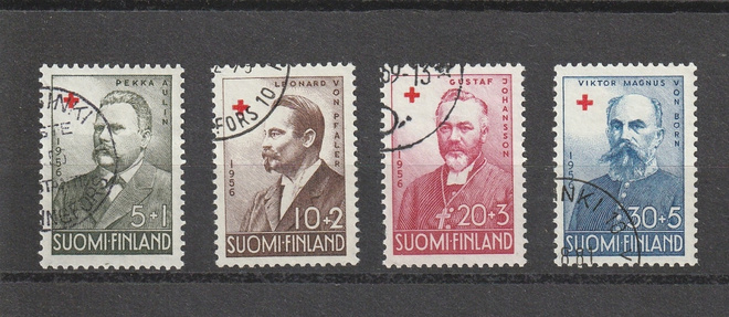 1956 PunainenRisti-sarjan merkit leimattuina