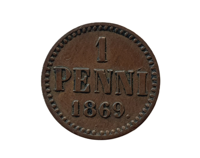 1 penni 1869 - hyväkuntoinen!