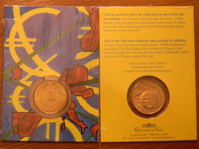 1. Ranska unc 2002 1/4 euro juhlaraha "Lapset"