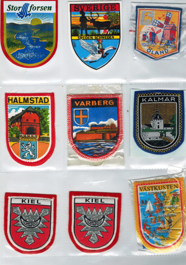 Hiha-/kangasmerkkejä 9 kpl (ulkomaisia)