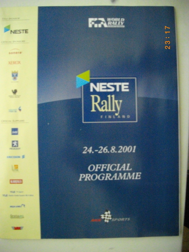 Neste Rally 24.-26.8.2001. Official Programme (31.5)
