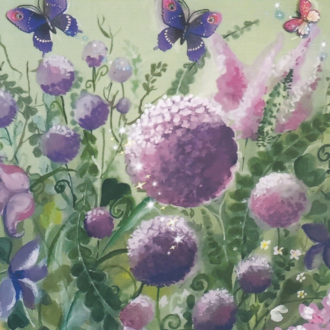 Sabina Comizzi: Violetit kukat (neliökortti)