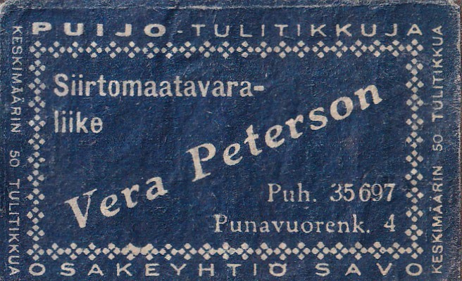 Helsinki, Vera Peterson .  Punavuorenk. 4    b512