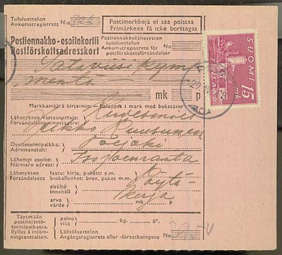 M30 1945 15 mk postiennakkopostikortti -48