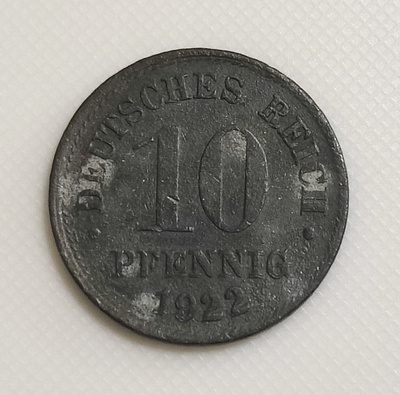 Saksa 10 Pfennig 1922