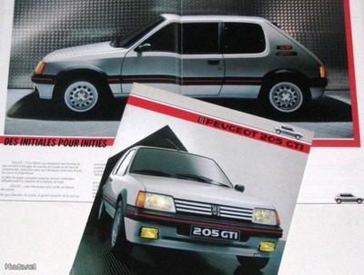 1984 Peugeot 205 GTI esite - KUIN UUSI - 16 sivua