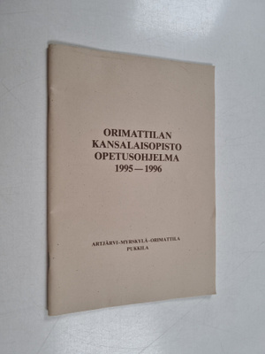 Orimattilan kansalaisopisto opetusohjelma 1995-1996
