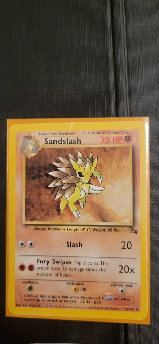 Sandslash #41 Fossil Set uncommon Pokemon TCG card