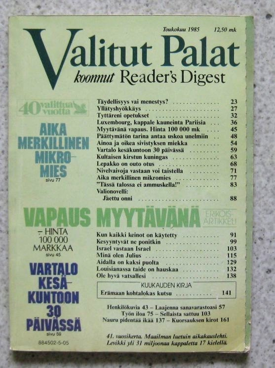 Valitut Palat lehti 5 kpl v. 1985 1986