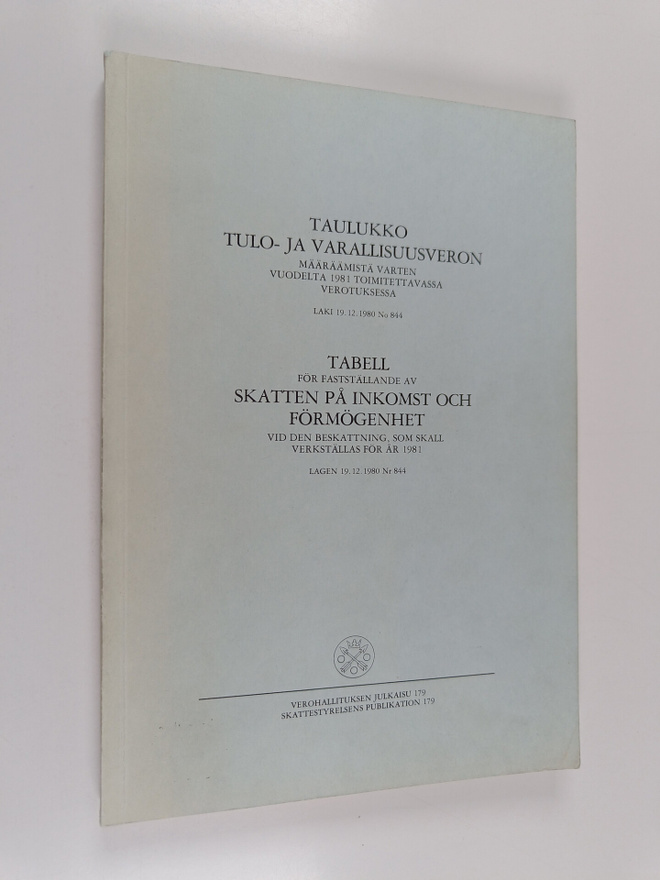 Taulukko tulo- ja varallisuusveron määräämistä varten vuo...