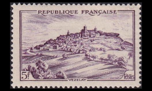 Ranska 756 ** Maisemia 5 Fr Vézelay (1946)