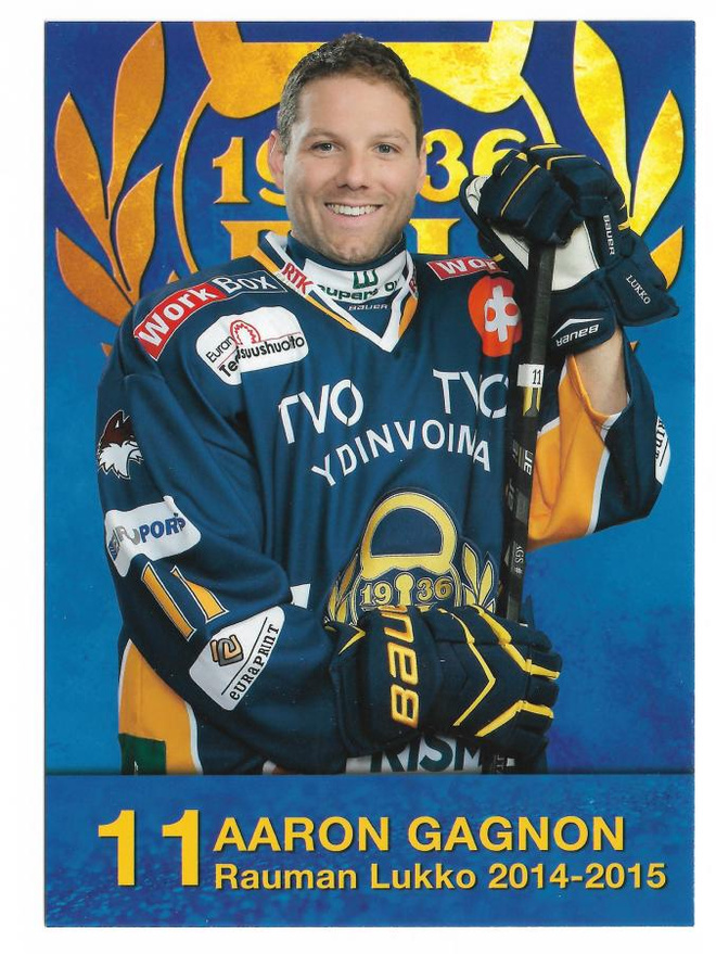 2014-15 Rauman Lukko Postikortti Aaron Gagnon