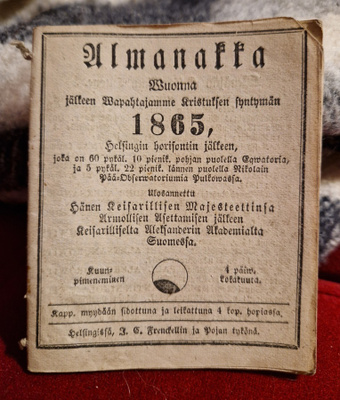 Almanakka 1865 Hieno