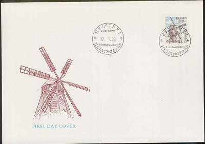 1983 1mk tuulimylly (rullam.) FDC