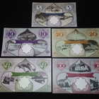 Aruba Island UNC Setti 5 10 20 50 100 Shilling 2018 - pikkukuva 2