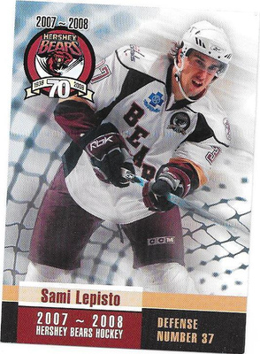 2007-08 Hershey Bears #37 Sami Lepistö HIFK farmi