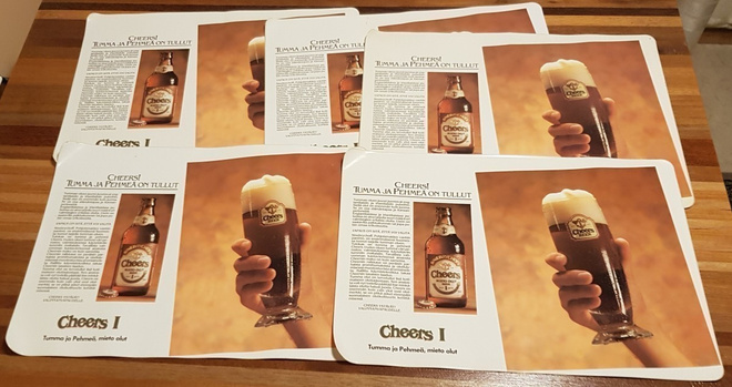 CHEERS I OLUT 5 KPL MUOVISIA PÖYTÄTABLETTEJA 1980-LUKU