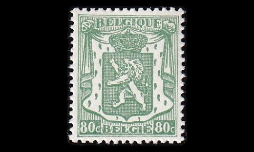 Belgia 840A ** Käyttösarja vaakuna 80c (1949)