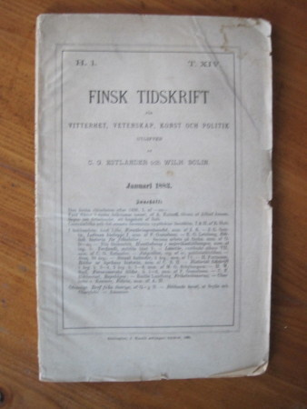 Estlander, C. - Bolin, W. : Finsk Tidskrift 1883